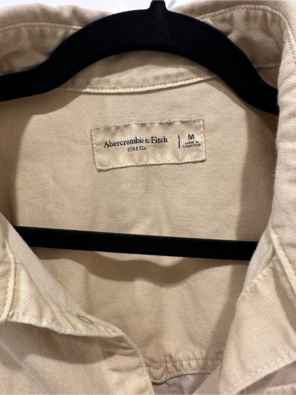 Abercrombie & Fitch Khaki Western Denim Shirt w/ Pearl Snaps - Picture 3 of 5